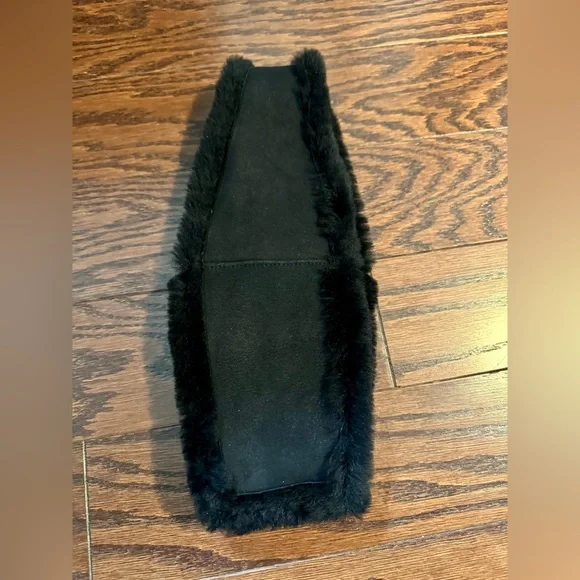 UGG Australia Suede Shearling Reversible Black Headband S/M P/M display picture 2